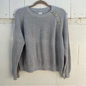 J. Crew Gray and Gold Crew Neck Sweater